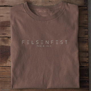 Felsenfest Psalm 18:3 T-Shirt Braun