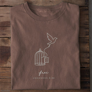 Frei Johannes 8:36 T-Shirt Braun