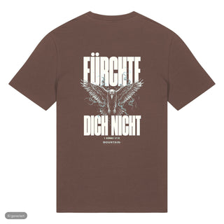 Fürchte dich nicht Rabe 1. Könige 17:13 T-Shirt Front & Backprint Braun