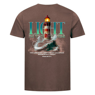 God as Our Light and Salvation Shirt Backprint Braun