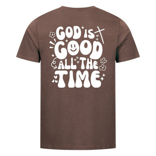 God is good Hearts T-Shirt BackPrint Braun