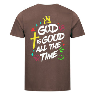 God is good Shirt Backprint Braun