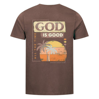 God is Good Shirt Backprint Braun