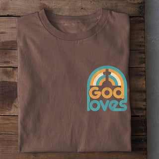 God Loves Shirt Braun