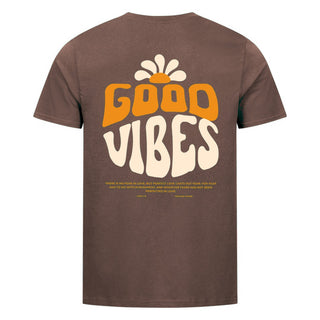 Good Vibes Flower Shirt BackPrint Braun