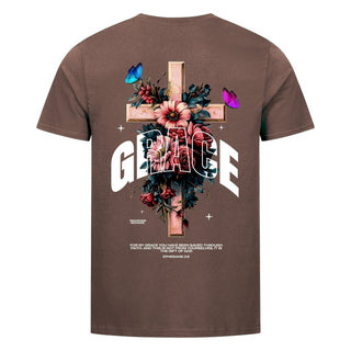 Grace Cross Shirt BackPrint Braun