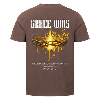 Grace wins Shirt Backprint Braun