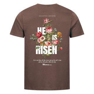 He is Risen Streetwear Shirt BackPrint Braun