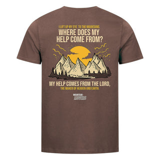 Help comes Shirt Backprint Braun
