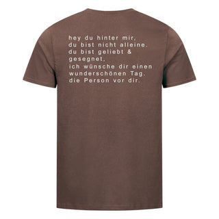 Hey du Shirt Backprint Braun