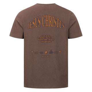 Jesus Christus Shirt Backprint Braun
