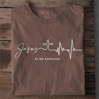 Jesus is my lifeline Shirt Braun