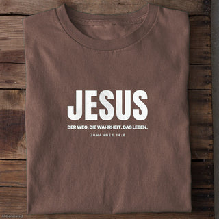 Jesus Johannes 14:6 T-Shirt Braun