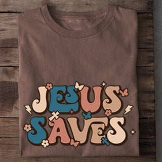 Jesus saves Shirt Braun