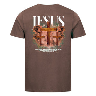 Jesus Streetwear Shirt Backprint Braun