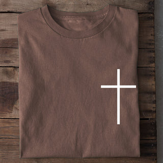 Kreuz Shirt minimalistic Braun
