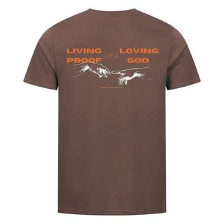 Living Loving God T-Shirt BackPrint Braun