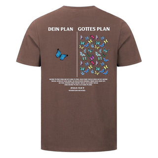 Mein Plan < Gottes Plan Shirt BackPrint Braun
