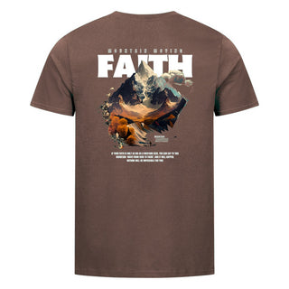 Mountain moving Faith Shirt Backprint Braun