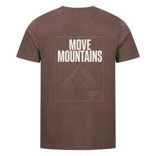 Move Mountains Blueprint T-Shirt BackPrint Braun