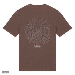 Mustard Seed Höhenlinien Matthäus 17:20 T-Shirt Front & Backprint Braun