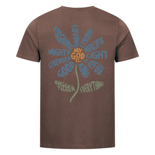 My God Is everything Shirt Backprint Braun