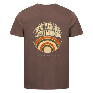 New Mercies Retro T-Shirt BackPrint Braun