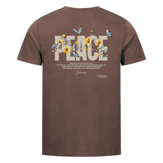 Peace Flower Shirt BackPrint Braun