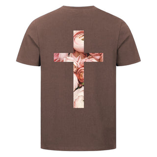 Rose Cross Shirt Backprint Braun