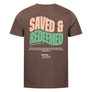 Saved and Redeemed Shirt BackPrint Braun