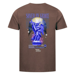 Saved by Grace Streetwear Unisex Shirt Backprint Braun