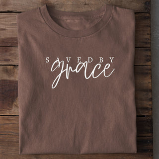 Saved by Grace T-Shirt Braun