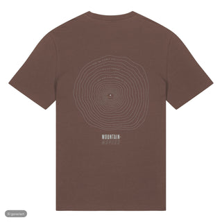 Senfkorn Höhenlinien Matthäus 17:20 T-Shirt Front & Backprint Braun