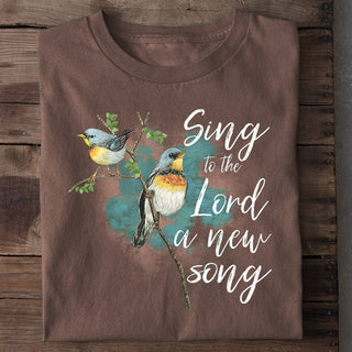 Sing to the Lord Bird Shirt Braun