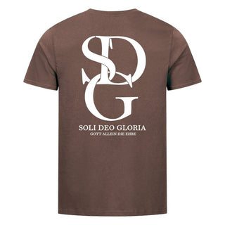 Soli Deo Gloria Shirt Backprint Braun
