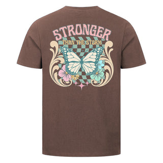 Stronger than the storm Shirt Backprint Braun