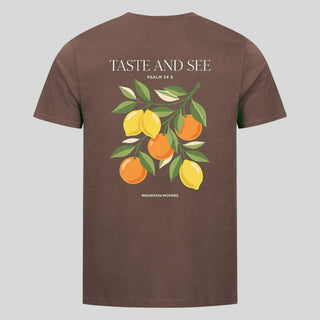Taste And See Shirt Backprint Braun