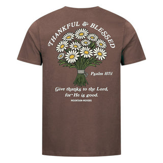 Thankful & Blessed Shirt Front & Back Braun