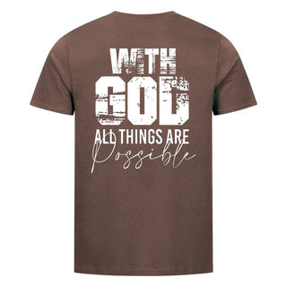 With God Shirt Backprint Braun