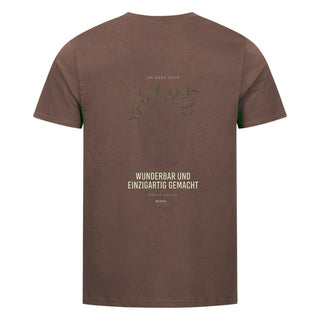Wunderbar und Einzigartig Fingerprint T-Shirt Backprint Braun