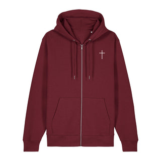 Love Story Zipper Hoodie, Burgunder, Vorderseite, Mountain Movers christliche Streetwear