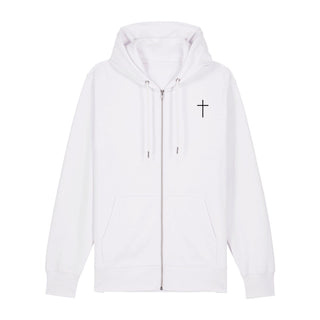 Love Story Zipper Hoodie, Weiß, Vorderseite, Mountain Movers christliche Streetwear