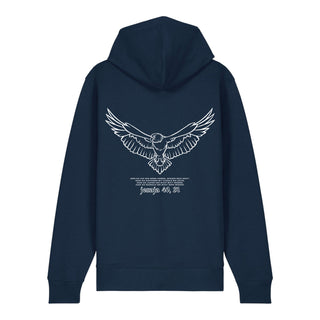 Adler Jesaja 40,31 Zipper Hoodie Backprint, Navy, Rückseite, Mountain Movers christliche Streetwear