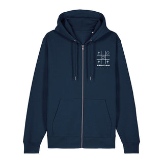 Already won Zipper Hoodie, Navy, Vorderseite, Mountain Movers christliche Streetwear