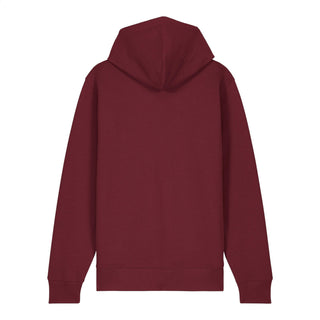 Be still Zipper Hoodie, Burgunder, Rückseite, Mountain Movers christliche Streetwear