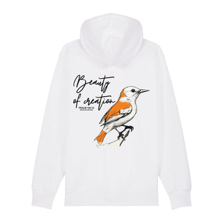 Beauty of creation Zipper Hoodie Backprint, Weiß, Rückseite, Mountain Movers christliche Streetwear