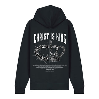 Christ is King Zipper Hoodie Backprint, Schwarz, Rückseite, Mountain Movers christliche Streetwear