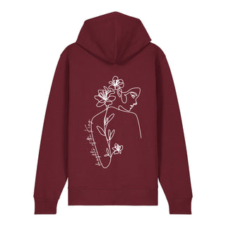 Daughter of the King Zipper Hoodie Backprint, Burgunder, Rückseite, Mountain Movers christliche Streetwear