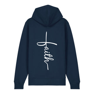 Faith Cross Zipper Hoodie Backprint, Navy, Rückseite, Mountain Movers christliche Streetwear