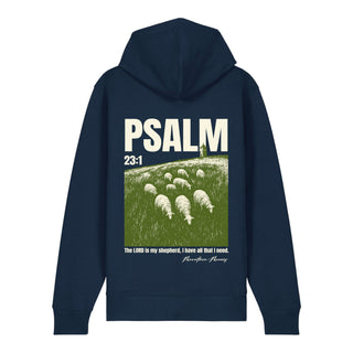 Faith & Trust in God Zipper Hoodie Backprint, Navy, Rückseite, Mountain Movers christliche Streetwear